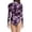 Purple, variant on Womens Swimsuits Scale Print High Neck Long Sleeve Bathing Suit Sun Protection Rash Guard Performance Resort Swimwear for Travel