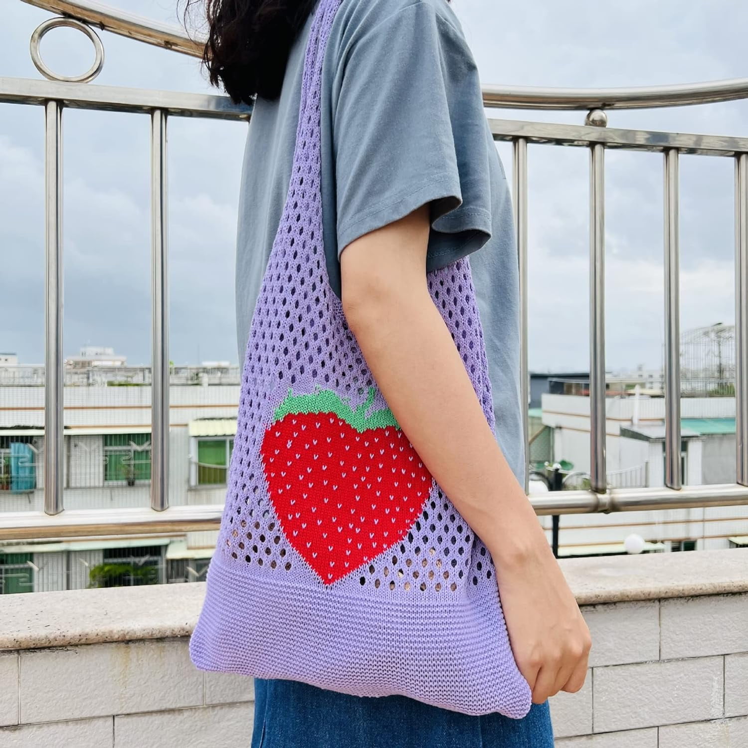 Kukuzhu Crochet Tote Bag Aesthetic Tote Bag Aesthetic Y2k Tote Bag Aesthetic Y2k Cute Tote Bags Aesthetic