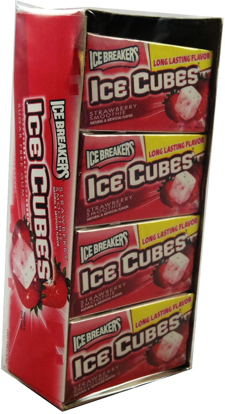 Ice Breakers Ice Cube Strawberry Smoothie Gum 8 packs (10 ct per pack