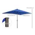 thumbnail image 3 of Outsunny Parasol de Patio 6,5 X 10 Pi avec DEL, Manivelle (Bleu Foncé), 3 of 10