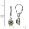 thumbnail image 4 of Sterling Silver Rhodium-Plated Diam. & Peridot Earrings (26 X 7) Made In India qbe10aug, 4 of 5
