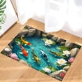 thumbnail image 2 of SPXUBZ Koi Fish Pond Water Lilies Rocks Non Slip Kitchen Mats Bathroom Rugs Floor Mats for Floor 28.4W x 20.5H inch, 2 of 5