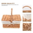thumbnail image 2 of Yongwei Wicker Picnic Basket with Lid: Vintage-Style Hamper for Camping, 2 of 10