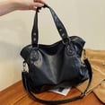 thumbnail image 4 of LHSHID Solid Color Quality Soft Leather Crossbody Handbag Lady Travel Tote Bag Big Black Shoulder Bags for Women Large Hobo Shopper Bag, 4 of 6