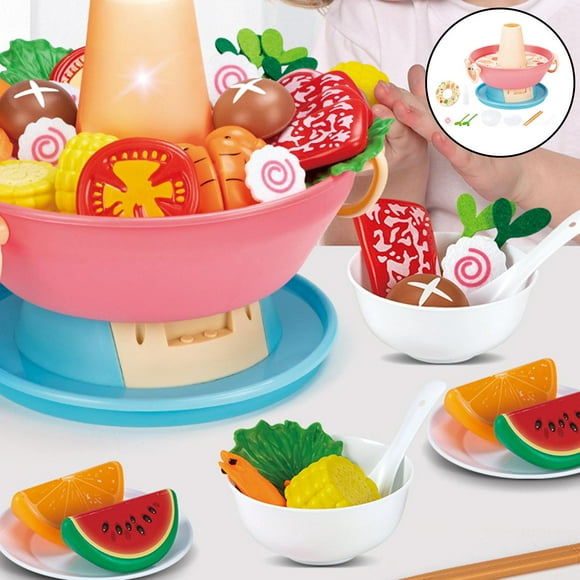 de cocina de simulación, juguete con música, juguetes de simulación para , juguetes educativos tempranos para mayores de 3 21 piezas rosa CUTICAT juego de cocina
