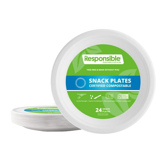 Compostable 6 Inch Round Plates Value Pack