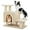 Beige, variant on 3-in-1 Dog Stairs & Cat Scratching Post with Condo, Pet Steps for High Beds, Sofa, Couch, Tall Cat Tower, High-Strength Boards for Indoor Small Cats Kittens Dogs Climbing Playing, 3 Steps-Beige