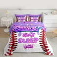 thumbnail image 2 of Feelyou Dreamy Birthday Cake Bedding Comforter Set, Cartoon Baseball Stripes Twin Comforter Sets, Eat Sleep Sport Reversible Bedding Set, Luxury Bedroom Decor, 2pcs, 2 of 8