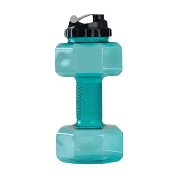 Dumbbell Water Bottle 2.2L – Portable Gym & Fitness Sports Bottle for Workout Hydration, See-Through Design - Green