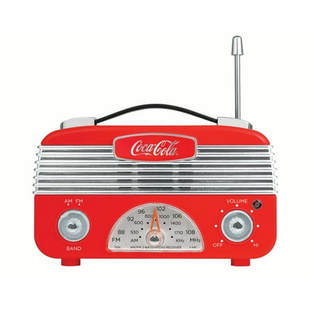 Coca-Cola Retro Desktop Vintage Style AM/FM Battery Operated Radio (Best Battery Operated Radio)
