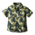 thumbnail image 1 of ITFABS Chemise d'Été pour Petits Garçons, Haut à Manches Courtes avec Col à Revers et Boutonnage Simple, 1 of 6