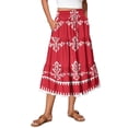 thumbnail image 2 of Unir Women Assorted Vintage Floral Print Multi-Tiered Flow Four Way Stretch Midi Skirt Drawstring Ruffle Waist Casual Side Pocket Long Bottom 1PC S-XXL Plus Size Friendly, 2 of 5