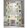 thumbnail image 4 of Cartoon Dinosaurs Sheer Curtains 84 Inch Length 2 Panels Set Window Treatments, Funny Dino Cute Boys Girls Children Rod Pocket Semi Curtains for Living Room/Bedroom/Kitchen Décor, 104"W x 84"L, 4 of 7