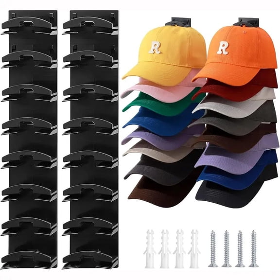 Hat Organizer Wall Mount Upgraded Design One Hat One Layer for Baseball Caps 2 Pack