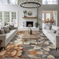 thumbnail image 3 of 6'x9' Area Rugs, Burnt Orange Grey Flower Indoor Outdoor Area Rug for Living Room Bedroom, Vintage Spring Floral Botanical Washable Bathroom Rugs Kitchen Floor Carpet Mats Home Decor Aesthetic, 3 of 8