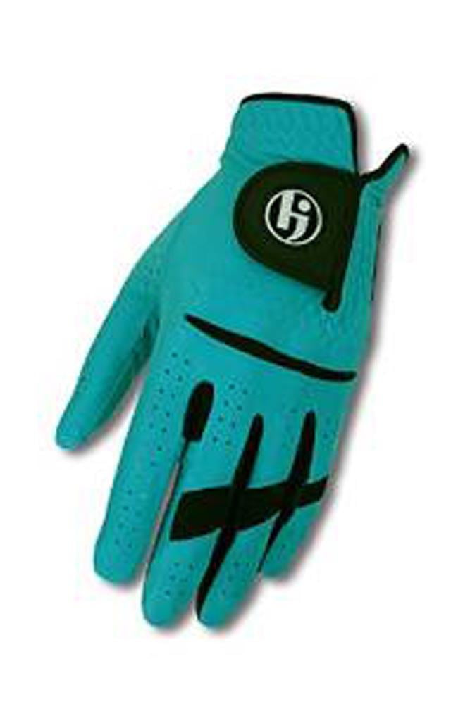 HJ Mens Gripper Golf Glove worn on Right Hand Teal / Medium/Large