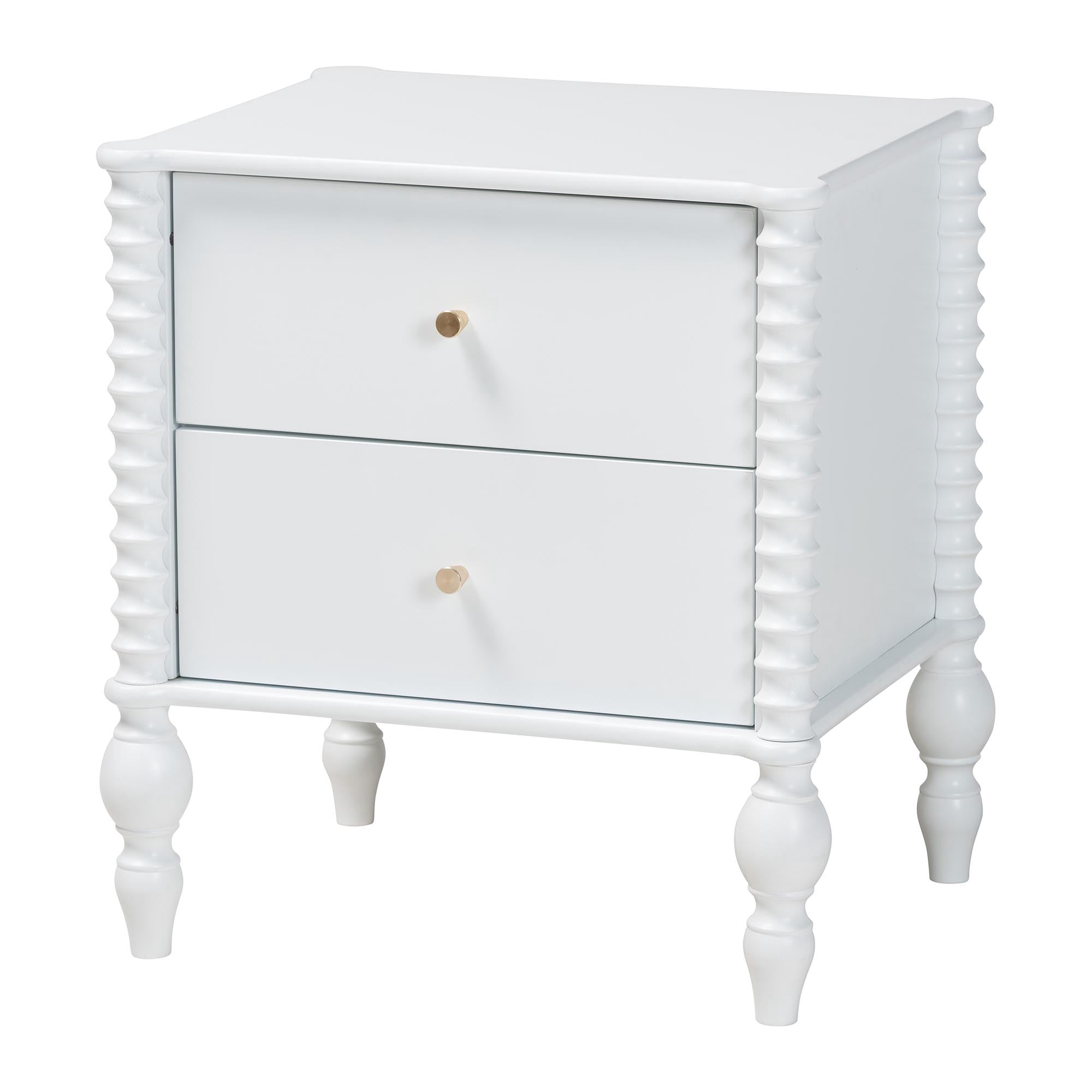 Baxton Studio Callison Farmhouse Bedroom Set, Twin, 4-Piece, White