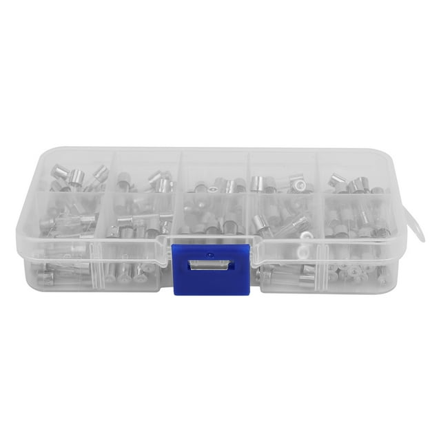 Glass Fuse Set, 0.2A-20A 5×20mm Glass Tube Fuse 100Pcs For 0-250V