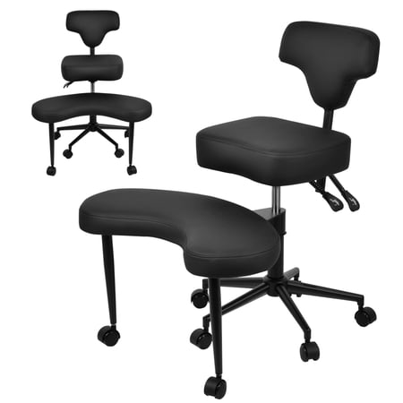 Height-Adjustable Meditation Chair with Wheels - Enhance Your Yoga and Pilates Practice with Lumbar Support