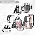 thumbnail image 3 of ZUXONGSY Axolotl Cat Print 3 Piece Clear Backpack Set, See Through Bookbag with Matching Lunch Bag & Pouch, Thick PVC Comfortable for Teens Girls Campus, 3 of 5