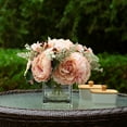 thumbnail image 2 of ENOVA FLORAL Artificial Flower Arrangement with Vase,Mixed Artificial Silk Peony Flower in Vase for Decoration Home Office, Wedding Centerpiece, 2 of 5