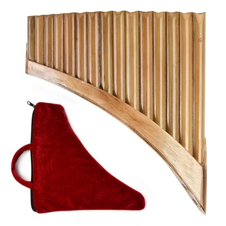 

TAONMEISU 15-pipe G Key Pan Flute | Bamboo Panpipes | Pan Flute with Drag Left / Right Hand Pan Flute Traditional Musical Instrument 10 x 9 x 0.8 Inch