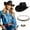 Black, variant on Cowboy Hat for Adult Men Women Cowgirl Hat with Adjustable Leather Hat Band Western Cattleman Cow Boy Rodeo Outfit(Black)