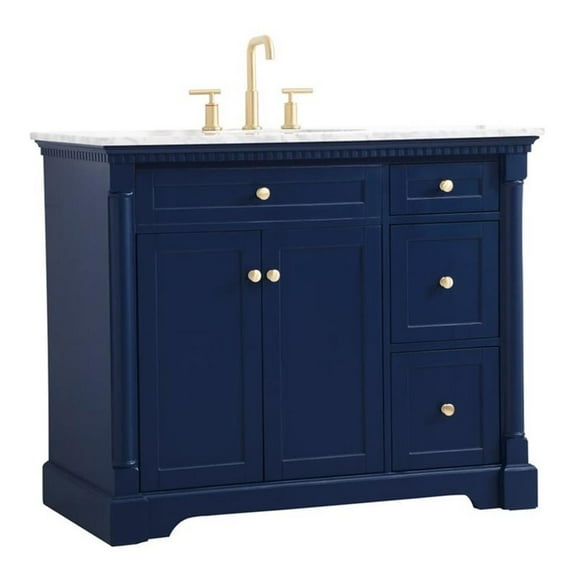 42 inch single bathroom vanity in Blue