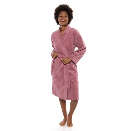 Texere Women's Organic Cotton Terry Robe - Slim Fit Bathrobe for Her (Megeve)