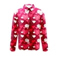 thumbnail image 4 of SERTG Mens Valentine's Day Fashion Print Shirt Lapel Long Sleeve Button Down Collar Casual Breathable Soft Tops(White#1,M), 4 of 5