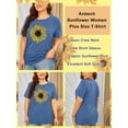 thumbnail image 5 of Anbech Sunflower Plus Size T-Shirts for Women Graphic Sunflowers Print Oversize Short Sleeves T-Shirt with Round Neck, 5 of 9