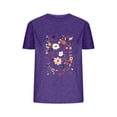 thumbnail image 1 of Camisetas de Verano de Mujer Pequeña Flor Impresa Cuello Redondo Manga Corta Superior, Verano Superior de las Mujeres, 1 of 4