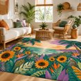 Prairie Monkey Sunflower Prairie Monkey Rectangle Rug for Bedroom Tropical Summer ...