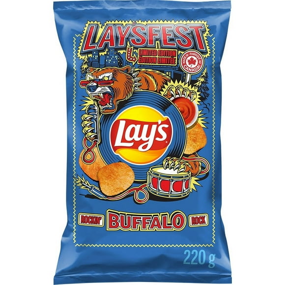 Lay's Rockin' Buffalo Flavoured Potato Chips, 220 g., 220 g.