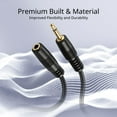 thumbnail image 3 of 3.5mm Mono Extension (3FT) - 12V Trigger Cable, IR Infrared Sensor Receiver Extension Extender, 3.5mm 1/8" TS Monaural Mini Mono Audio Plug Jack Connector Male to Female Cable Wire Cord, 3 of 6