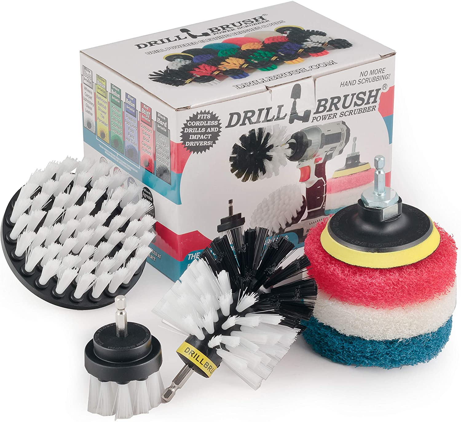 Drillbrush Rotary Drill Brush Cordless Scrubber Auto Brush Cleaning Detail New 