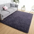 thumbnail image 5 of Softlife Stylish Soft Shaggy Velvet Carpet for Living Room/Bedroom, Fluffy Area Rugs, 4' x 5.9' , Gray Purple, 5 of 8