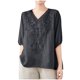 thumbnail image 1 of Camisas de Color Sólido para las Mujeres Casual 1/2 Manga V-Cuello Blusas, Top de Moda para Diario, Trabajo Y Fiesta, 1 of 4