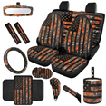 thumbnail image 2 of HUIACONG Car Seat Cover Set, with Collapsible Waterproof Car Trash Bin Car Seatbelt Cover Car Coasters, 14 Pack Autumn American Flag Pattern, 2 of 8