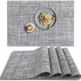 thumbnail image 1 of Juego de 4 manteles individuales de PVC antideslizantes y resistentes al calor - Lavables - Gris, 1 of 5
