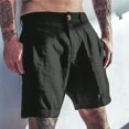 thumbnail image 2 of Men's Linen Shorts - Elastic Waist Casual Beach Pants with 7" Inseam, 2 of 6