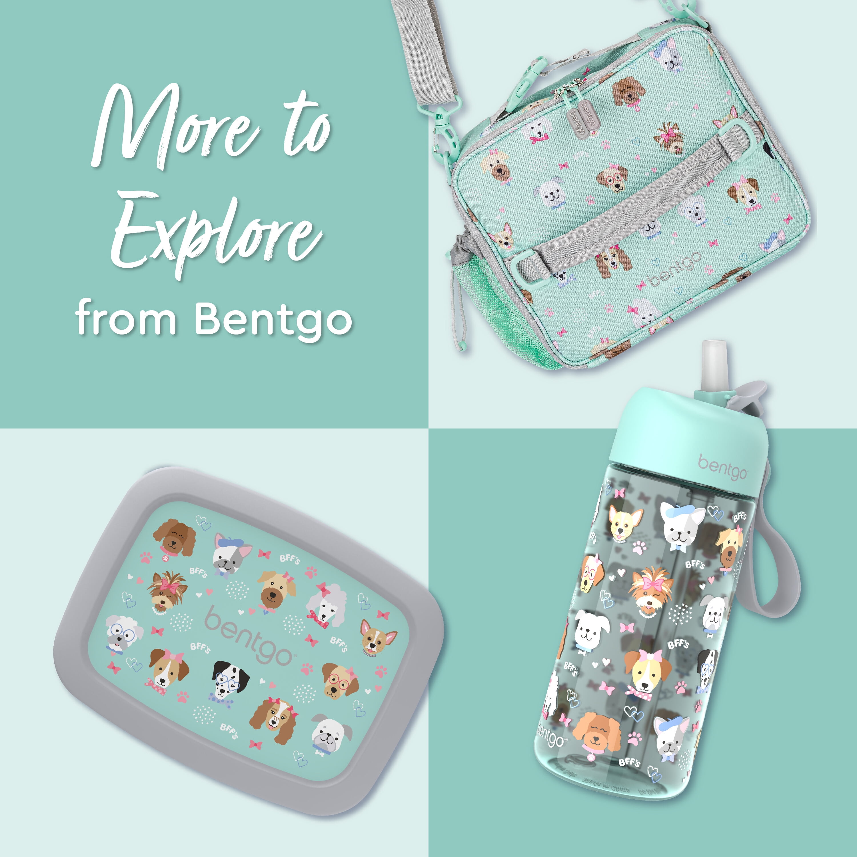 Bentgo Kids Water Bottle (2-Pack) - Puppy Love