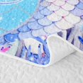 thumbnail image 5 of Erosebridal Cartoon Mermaid Bed Spread Queen for Boys Girls, Blue Ocean Fish Tail Queen Coverlet Set, 3-Piece, 5 of 7
