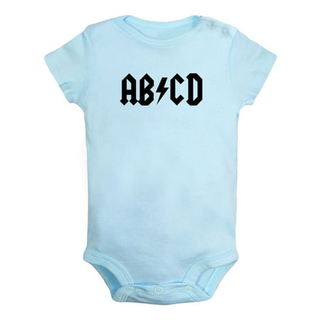 

AB CD Rock Funny Rompers For Babies Newborn Baby Unisex Bodysuits Infant Jumpsuits Toddler 0-24 Months Kids One-Piece Oufits (Blue 18-24 Months)