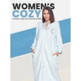 thumbnail image 2 of Casual Nights Women's Quilted Zip Up Robe With Pockets, Long Sleeve House Coat Duster, Poly-Cotton Blend Sleepwear, Blue - Midi XX-Large, 2 of 6