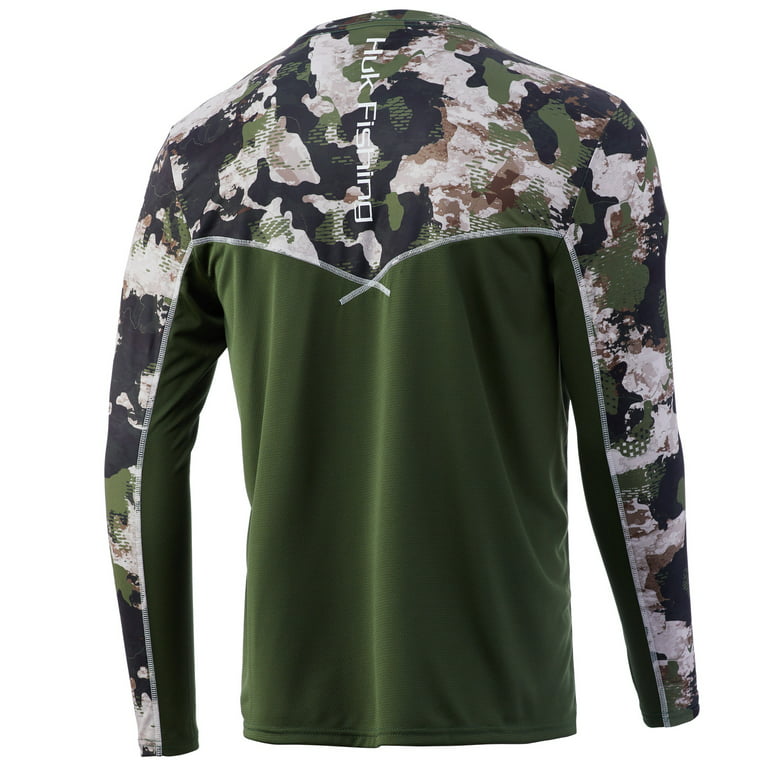 Huk Men's Icon X Refraction Hunt Club Camo Large Long-Sleeve Fishing Shirt