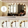 thumbnail image 6 of Costway Vanity Desk Makeup Table with with Stool Large Mirror 3-Color Lights for Bedroom Brown, 6 of 10