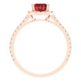 thumbnail image 4 of 1.86 ctw Solitaire with Zirconia Diamond Accents Anniversary Ring for Women | Emerald Cut Natural Garnet | Hyperallergenic Solid 18K Rose Gold, 4 of 5