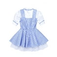 thumbnail image 4 of iiniim Kids Girls Deluxe Princess Roleplay Costume Bubble Sleeve Sequins Plaid Tutu Dress, 4 of 7