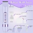 thumbnail image 5 of Hatteker 4-in-1 Women's Electric Shaver, Dual-Head Body Hair Trimmer for Women, IPX7 Waterproof Rechargeable Bikini Trimmer & Facial Hair Remover for Legs, Armpits, Face, Nose, Eyebrows, Purple, 5 of 10
